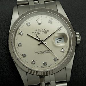 1989 Rolex Datejust 36mm 16234 "Silver Diamond Dial" with Active Rolex Service Warranty